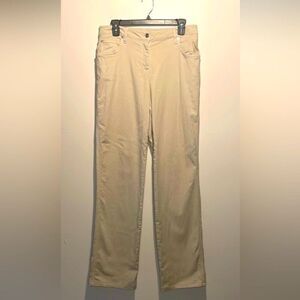 St. John- High Rise Khaki Dress Pants Jeans Neutral Made in the USA- Size 8